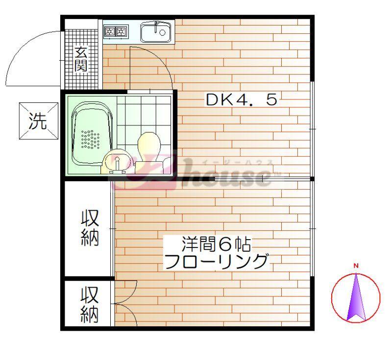 ヴィラ中野(1DK/2階)の間取り写真