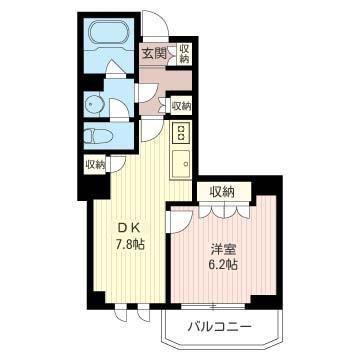 エスティメゾン北新宿(1DK/3階)の間取り写真