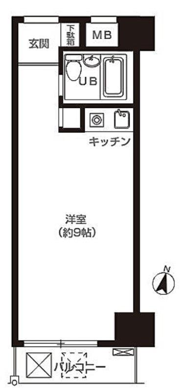 エルハイム麹町(ワンルーム/6階)の間取り写真