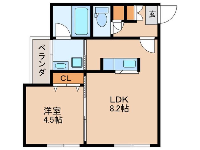 テングッド城西(1LDK/1階)の間取り写真