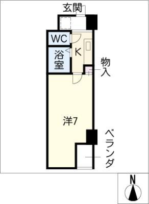 サンパーク丸の内(1K/3階)の間取り写真