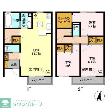 クレセール(3LDK/1階)の間取り写真