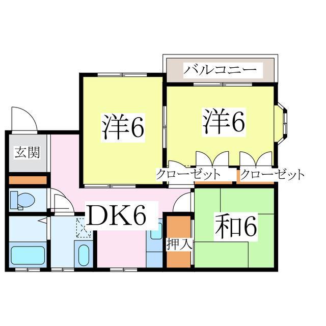 モダンライフ(3DK/2階)の間取り写真