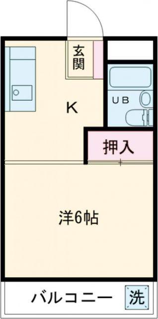 ジュネスアルーユ(1K/2階)の間取り写真