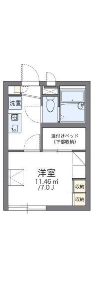 レオパレス翠山II(1K/1階)の間取り写真