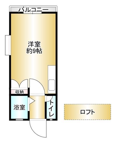 シティベールコスモス(ワンルーム/2階)の間取り写真