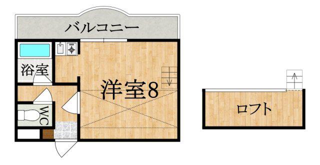 サンヒルズ大和(1K/4階)の間取り写真