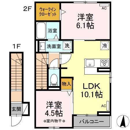 ベルタ・カーサ(2LDK/2階)の間取り写真