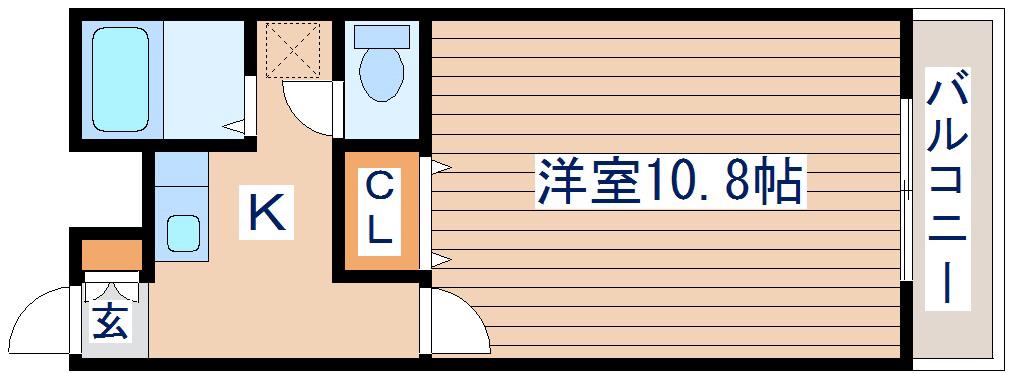 アムール カレクス ドゥトフ(1K/2階)の間取り写真