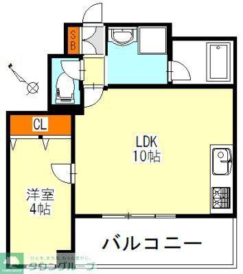アベニュー高砂(1LDK/2階)の間取り写真