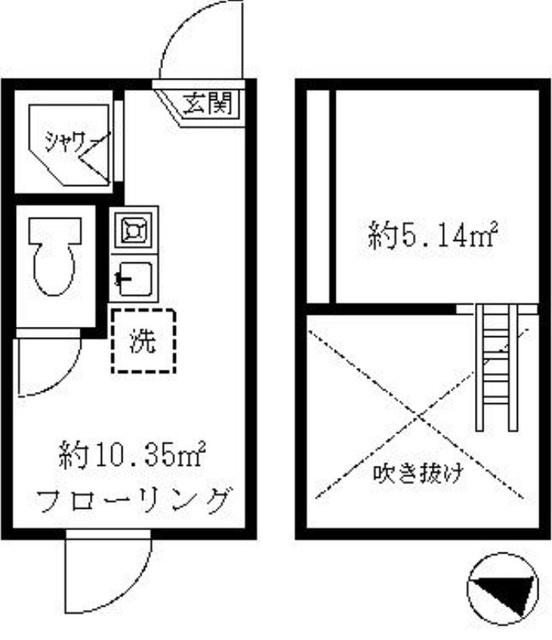 ティ・アーモ ルミナス(ワンルーム/2階)の間取り写真