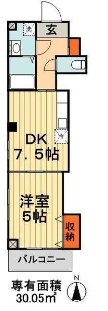 SOL FLOR(1DK/1階)の間取り写真