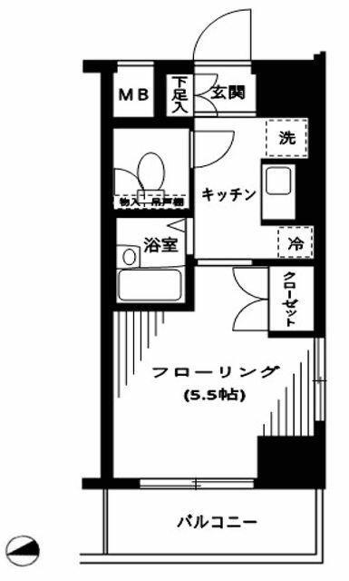ソアブール高田馬場(1K/7階)の間取り写真