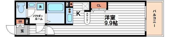 クラウンハイム本町イースト(1K/10階)の間取り写真
