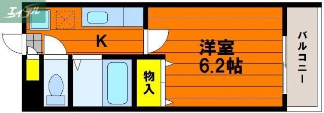 ウェーブレジデンス中仙道A棟(1K/3階)の間取り写真