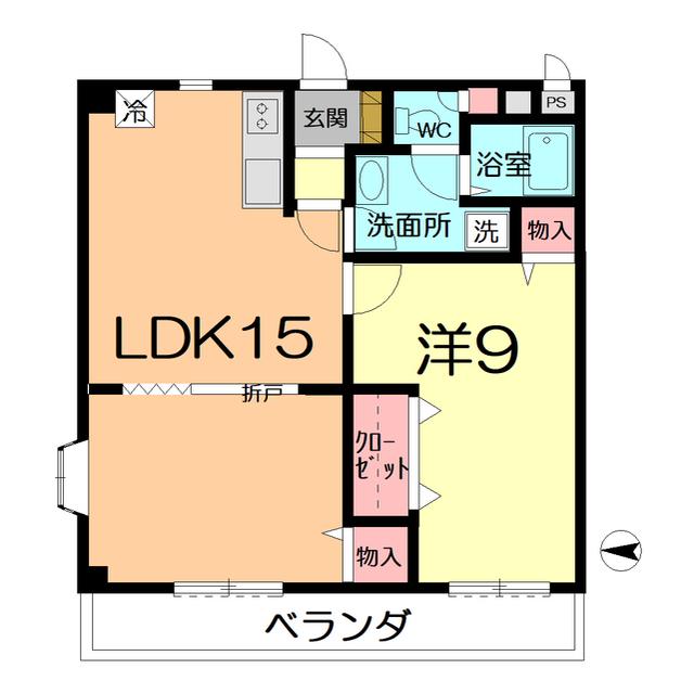 ウィルコート大宮(1LDK/2階)の間取り写真