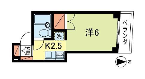 マイシャトー武蔵野(1K/4階)の間取り写真