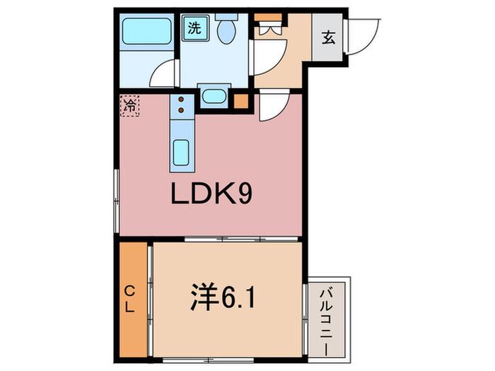 グリーンヒルズ川崎(1LDK/1階)の間取り写真
