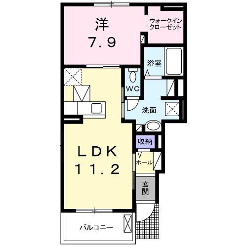カルムメゾン(1LDK/1階)の間取り写真