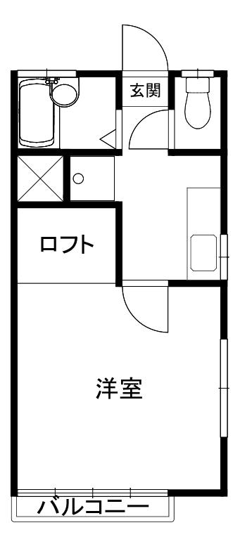バイオレットフィズ(1K/2階)の間取り写真