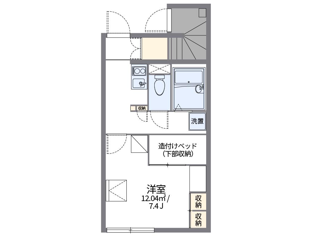 レオパレスロータスヒルズ1番館(1K/1階)の間取り写真