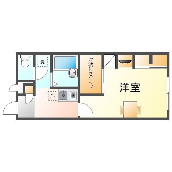レオパレスフルーリル(1K/1階)の間取り写真