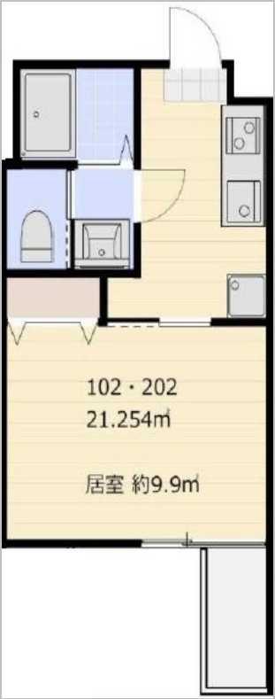 ベイシティ松戸小山I(1K/1階)の間取り写真