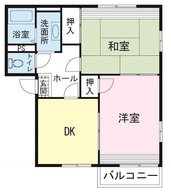 フレグランス イズミ(2DK/2階)の間取り写真