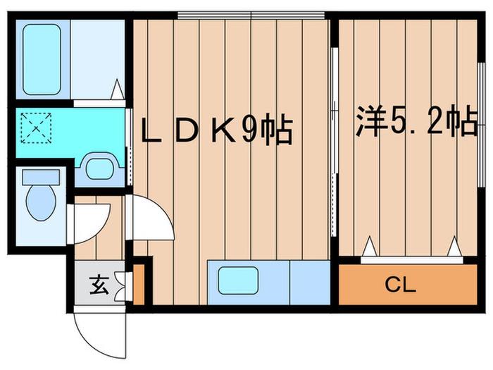 ラフィナート近代美術館(1LDK/4階)の間取り写真