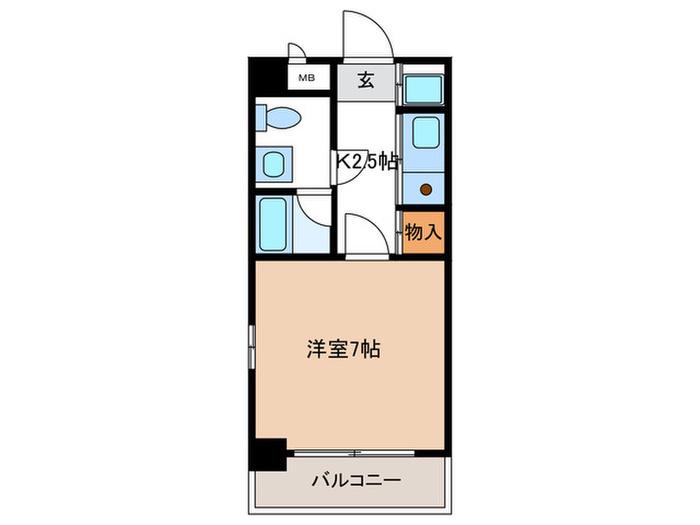 パルム高取(1K/2階)の間取り写真