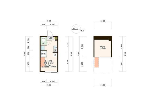 ハーモニーテラス上井草III(ワンルーム/1階)の間取り写真