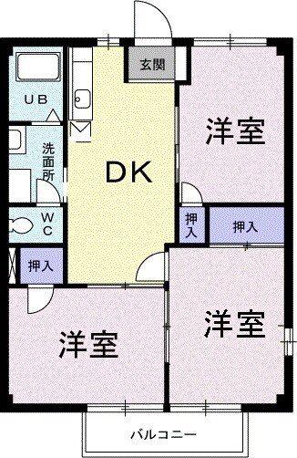 ニューシティ嶋根A(3DK/1階)の間取り写真