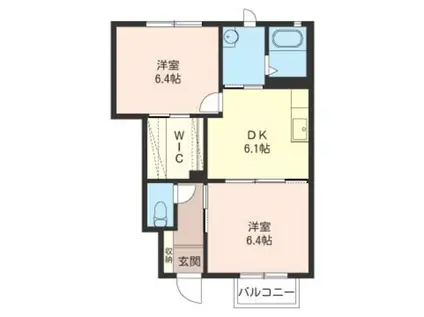フレグランス横倉I(2DK/1階)の間取り写真