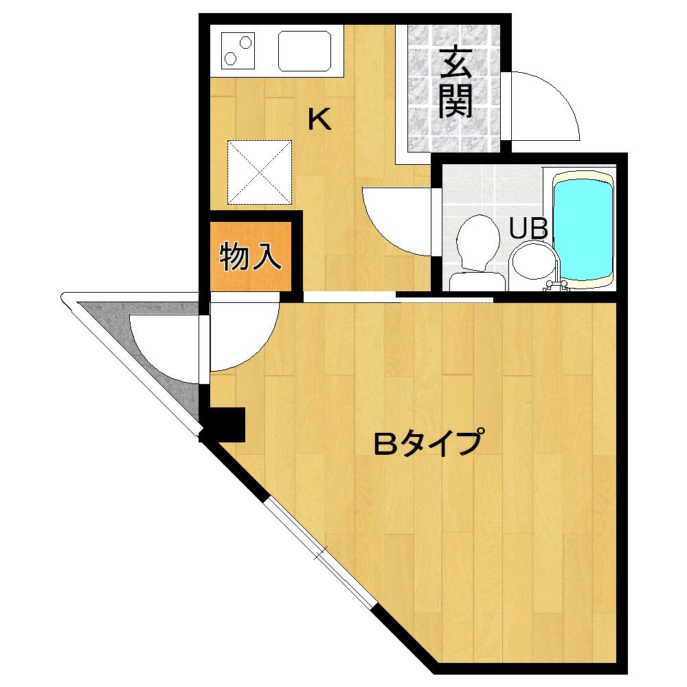 マンションエース(1K/3階)の間取り写真