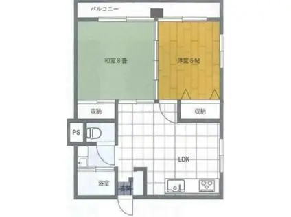 松浦ビル(2LDK/2階)の間取り写真