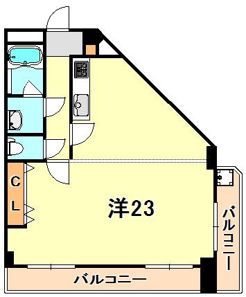 クレドール垂水II(ワンルーム/3階)の間取り写真
