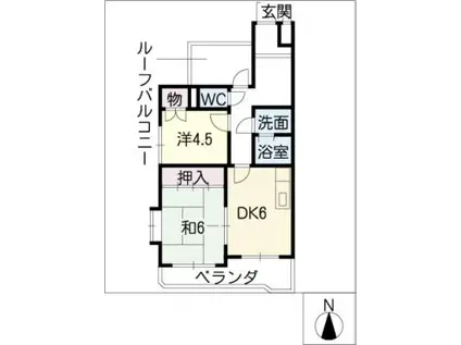 メゾン片坂(2DK/4階)の間取り写真