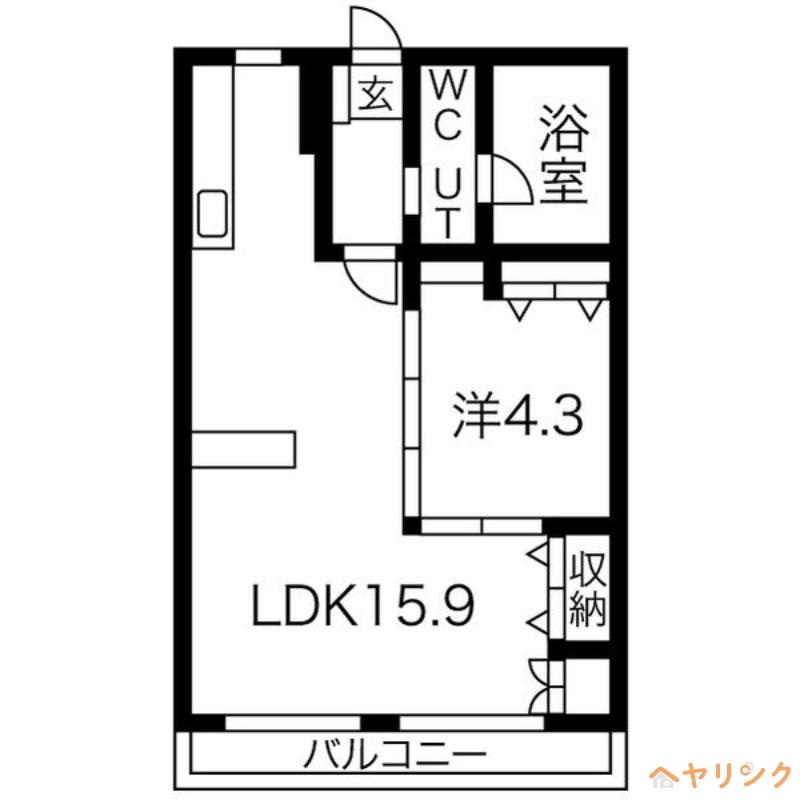 メゾンアイワ(1LDK/5階)の間取り写真