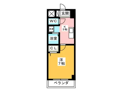 LA.BAULE SHOEI(1K/7階)の間取り写真