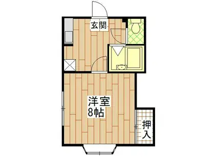 コーポハッピージョイフル(1K/2階)の間取り写真