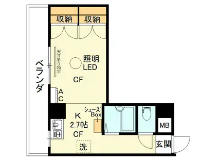 メゾン東和(ワンルーム/4階)の間取り写真