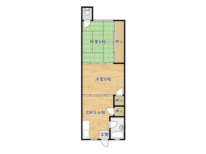 相原マンション(2DK/1階)の間取り写真