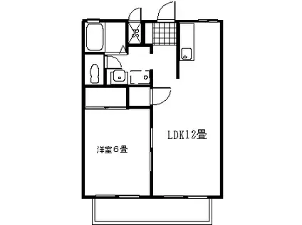 メゾン・サンローラ(1LDK/1階)の間取り写真