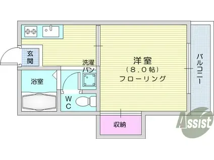 コーポ藤(1K/2階)の間取り写真