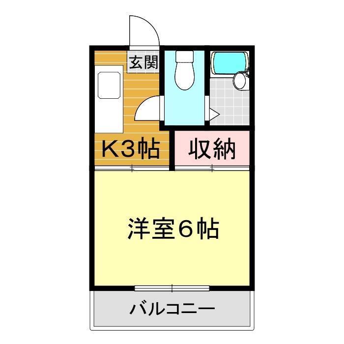 コーポ山の田(1K/2階)の間取り写真