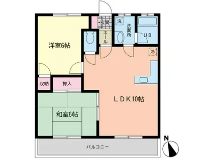 エトワールハイツ足利(2LDK/3階)の間取り写真