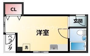 山田ハイツ(ワンルーム/3階)の間取り写真