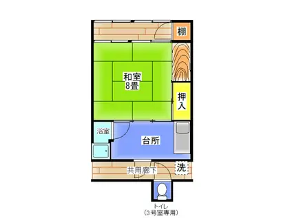 みどり荘(1K/2階)の間取り写真