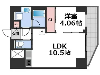 プレジオ永和EURO(1LDK/14階)の間取り写真