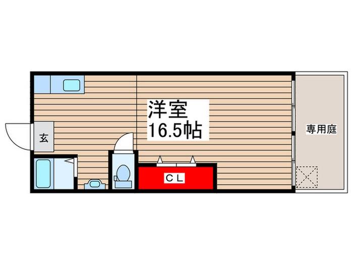 新所沢マンション(ワンルーム/1階)の間取り写真
